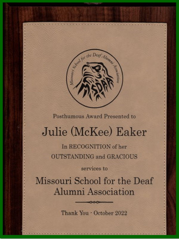 Picture of Julie (McKee) Eaker Plaque